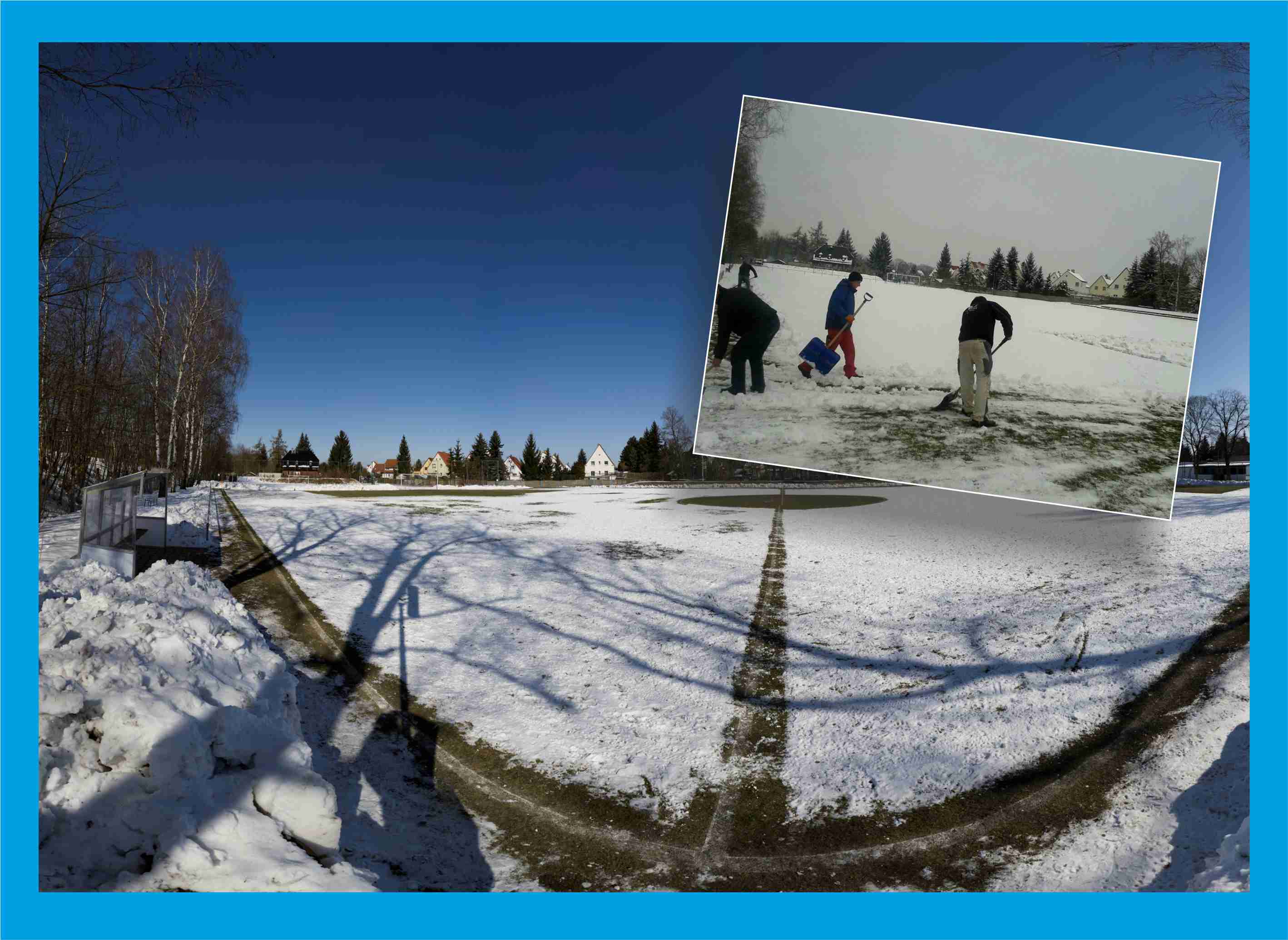 Platz freischieben vor dem Punktspiel