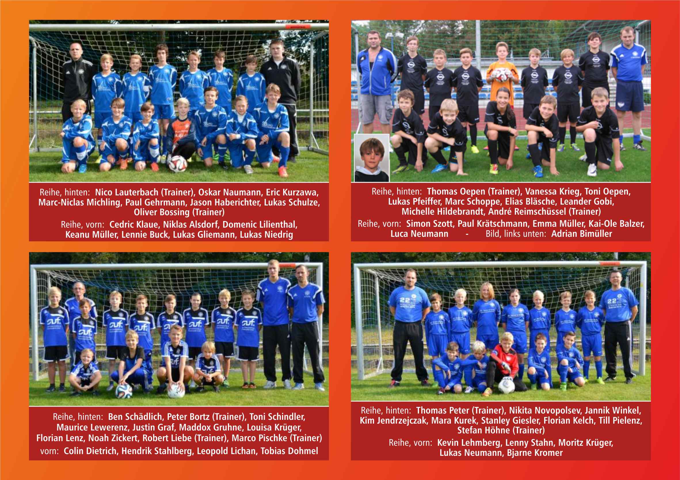 SpVgg-Junioren: D1 (o.l.), D2 (o.r.), E1(u.l.), E2(u.r.)