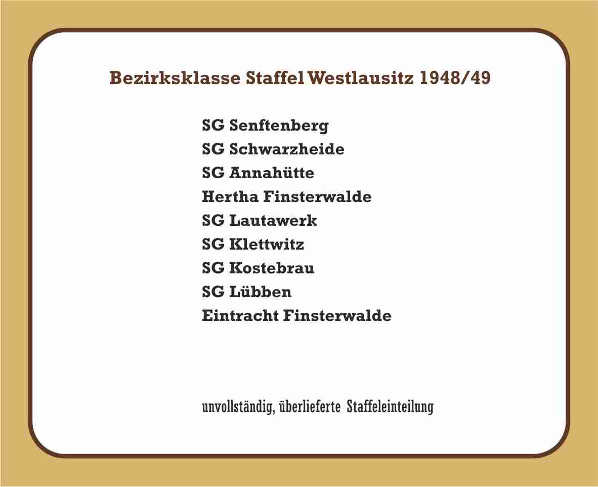1948/49 unvollständige Staffeleinteilung